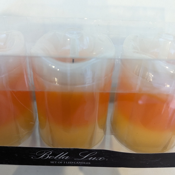 candy corn Set of 3 battery run candles - Picture 4 of 5